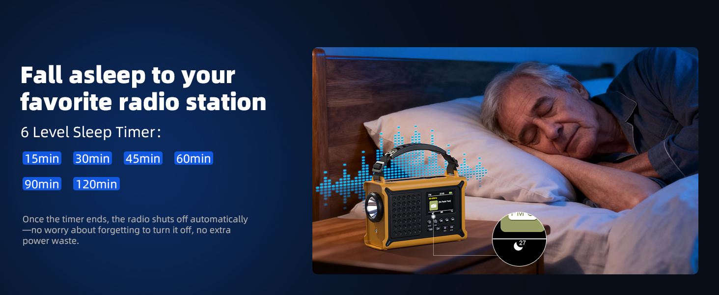 Сонячне радіо Solar Radio з ручкою, 12000mAh, DAB/DAB+/UKW, радіо для надзвичайних ситуацій з сонячною панеллю 8500мм² та ручкою 650mA, радіо з динамо, Bluetooth, ліхтарик та зарядний пристрій USB, для кемпінгу, надзвичайних ситуацій (жовте)