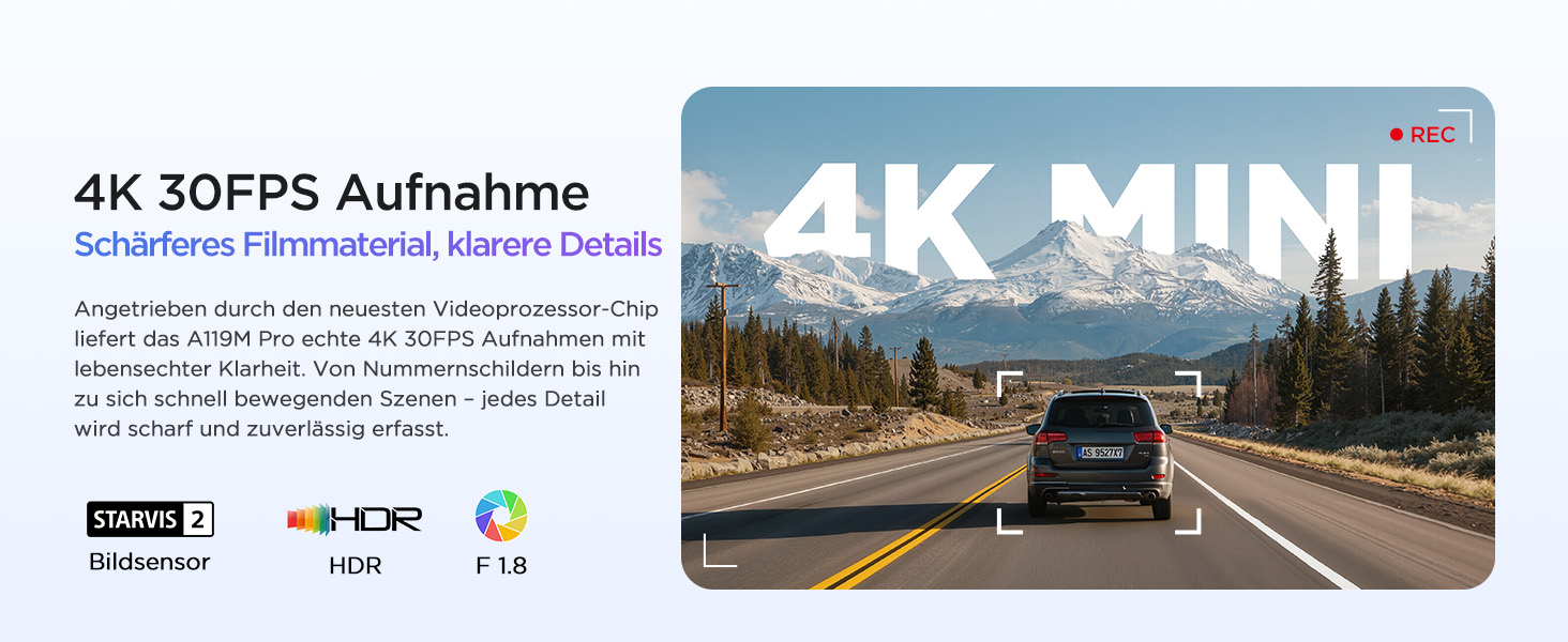 Автомобільний відеореєстратор VIOFO A119M Pro 4K HDR з Wi-Fi 6, GPS, нічною зйомкою, CPL-фільтром та режимом паркування