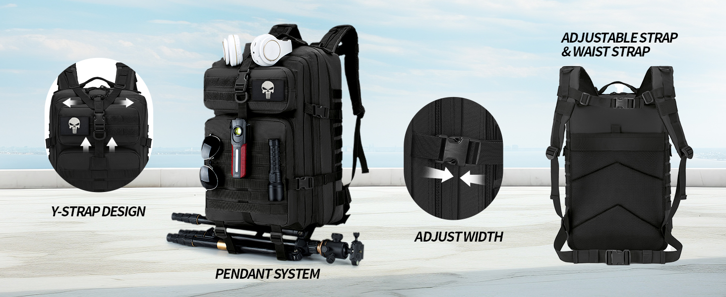 KSIBNW Military Backpack 50L Tactical, Large Capacity Survival Waterproof Climbing Hiking Trekking Backpack Travel 3 Days Outdoor Men's For Travel