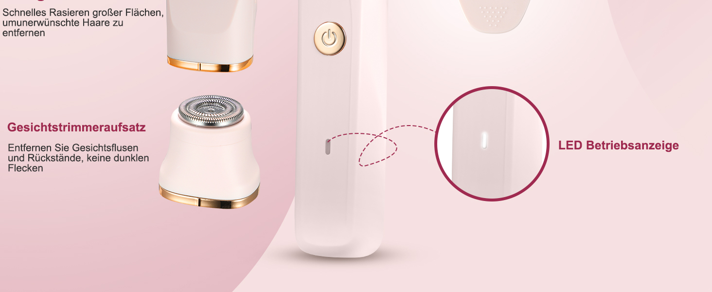 Електричний жіночий тример 3-в-1 для тіла та обличчя, водонепроникний, рожевий