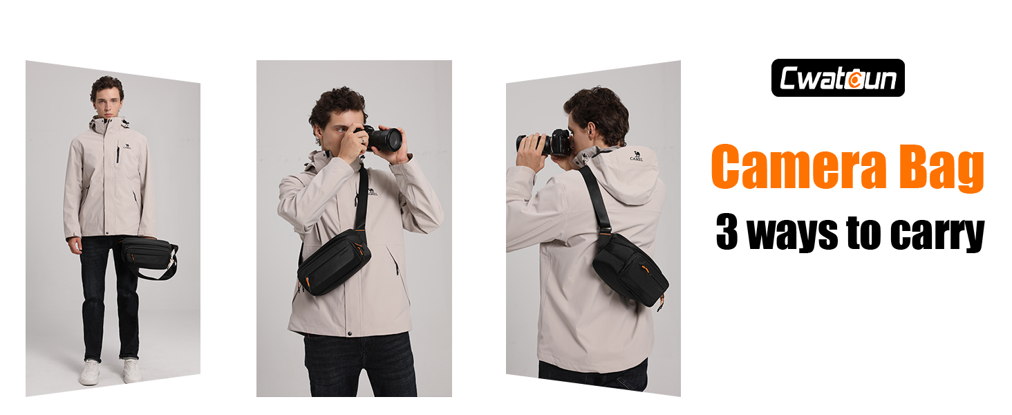 Чорна сумка для камери Cwatcun з кріпленням для штатива, водостійка, для фотографів (S)