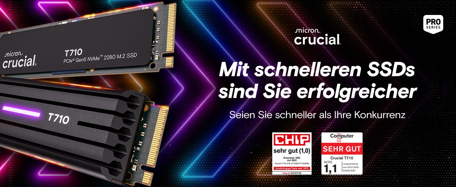 SSD Crucial T710 1TB M.2 NVMe PCIe 5.0 Gen5 - Швидкий накопичувач для ноутбука та ПК