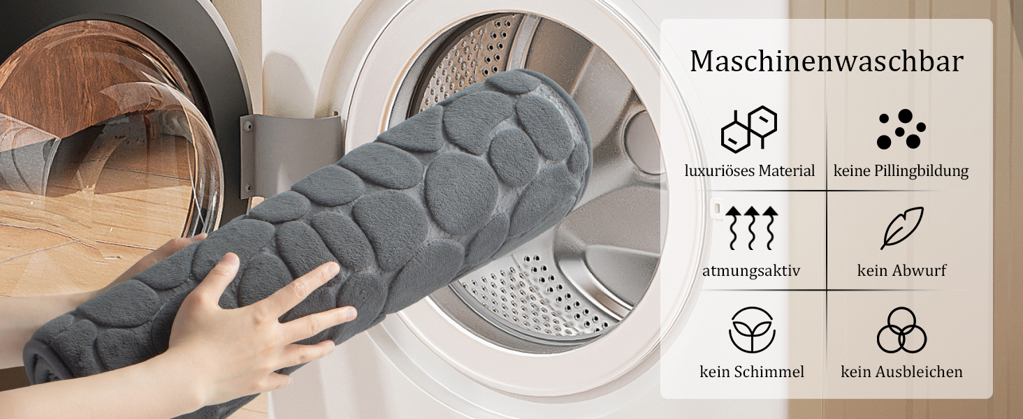 Набір килимків для ванної кімнати chakme (2 шт), пам'ятна піна Cobblestone, протиковзні та абсорбуючі килимки для ванної та туалету, темно-сірі