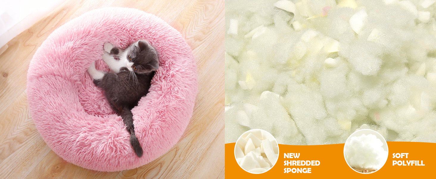 М'яке кругле ліжко для собак та котів, 50 см, рожеве. Легко миється, не слизьке, розмір L 50x50x20 см