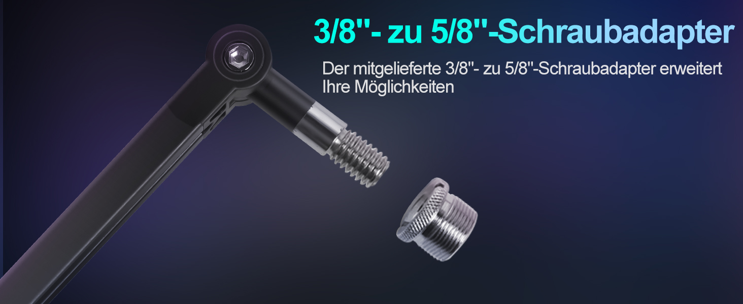 Кріплення для мікрофона на шарнірній стійці (Boom Arm) для Blue Yeti, до 1.5 кг, з адаптером 3/8' - 5/8'