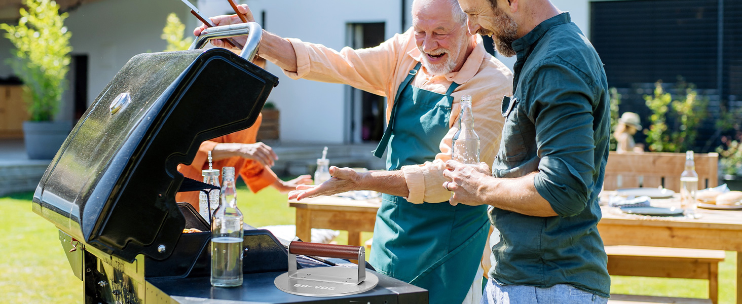 Пресс для бургера з нержавіючої сталі з дерев'яною ручкою, 15.24 см - Burger Smasher для м'яса, котлет, стейка, бекону, подарунковий набір