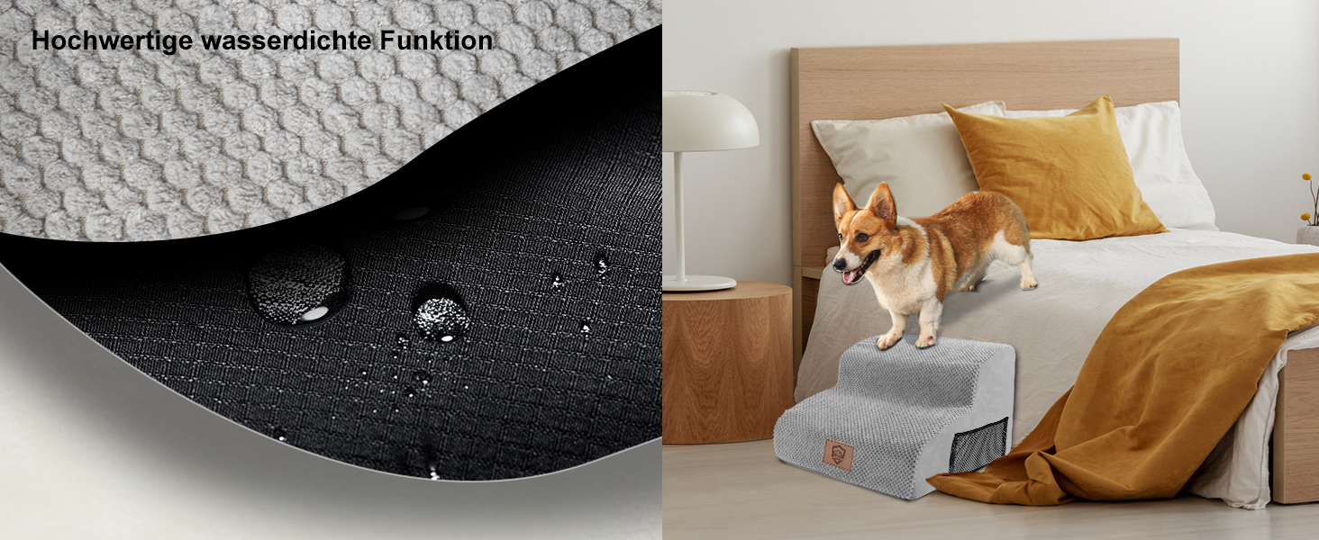 Сходинки для собак Zvonema: 2 сходинки, водонепроникні, протиковзкі, для маленьких собак, сірого кольору