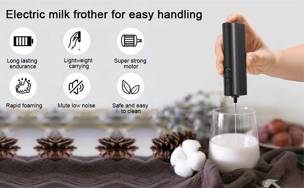 Електричний пінозбивач для молока Lamkrtlp: для капучино, лате, гарячого шоколаду