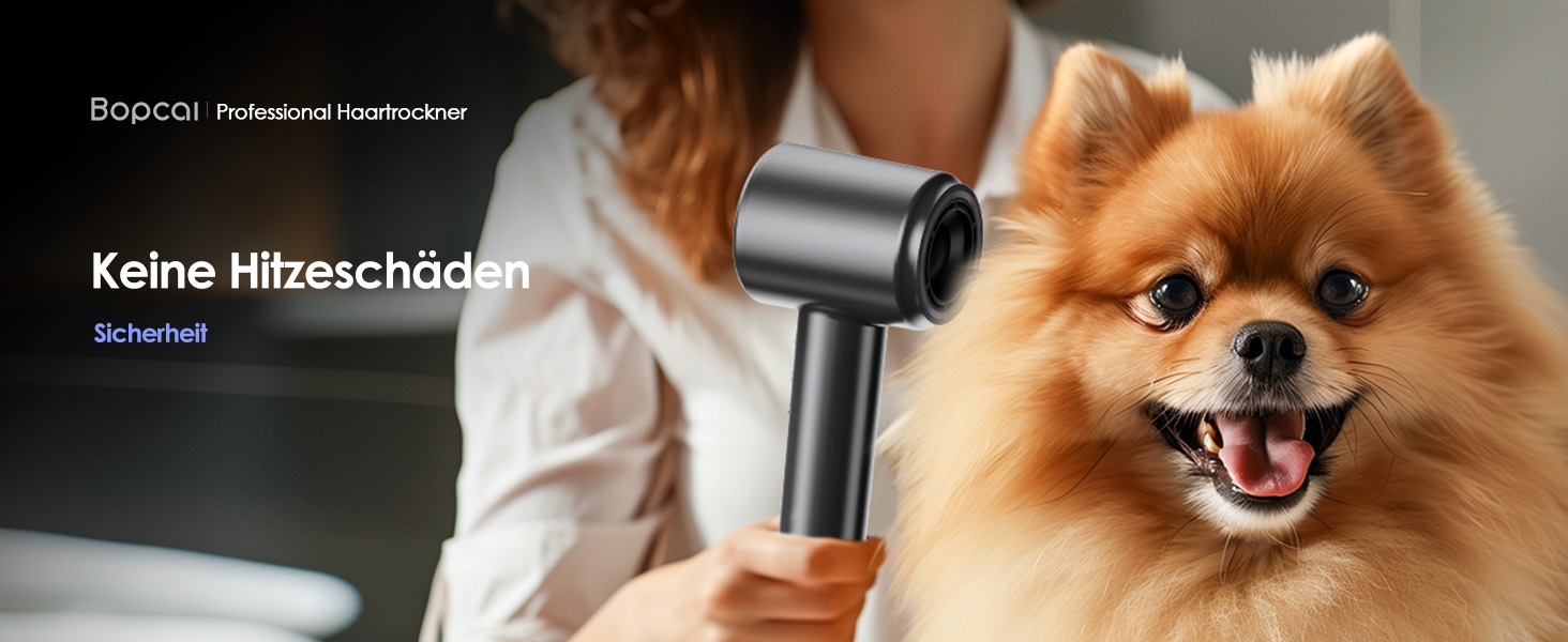 Іонізатор волосся Bopcal, 160000 об/хв, 500 млн іонів, з насадкою-дифузором, професійний фен для дому, салону, подорожей, 12 режимів, чорний