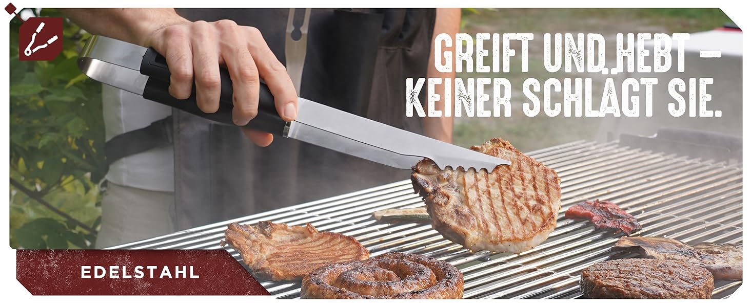 HORUS 23 Набір гриля з аксесуарами з нержавіючої сталі: щитківка, рукавиці для захисту від тепла, килимок для гриля - подарунок для чоловіків