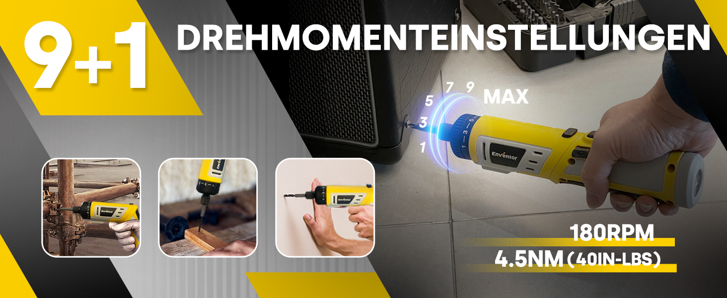 Mini акумуляторний шуруповерт Enventor 6 Nm, 4V, 2000 mAh, LED, USB, 25-ти шт. біт, з LED-підсвічуванням, 3 режими крутного моменту, з біт-подовжувачем, гнучкий вал (модель 95202)