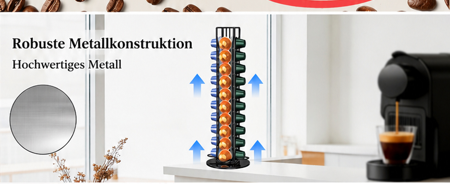 Органайзер-холдер для капсул Nespresso Original, поворотний на 360°, на 40 капсул, чорний