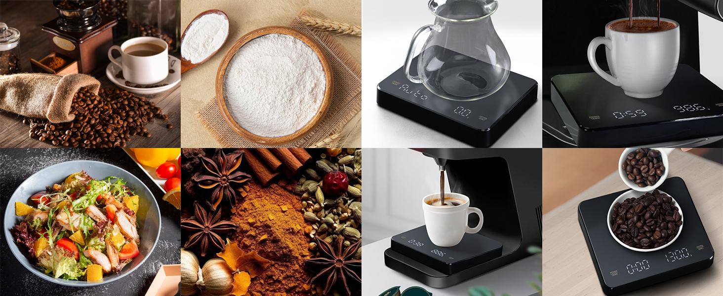 OBEST Mini Coffee Scale with Timer - 3kg/0.1g Digital Scale for Coffee Brewing, Portable Electronic Kitchen Scale with LED Display & Auto Timer