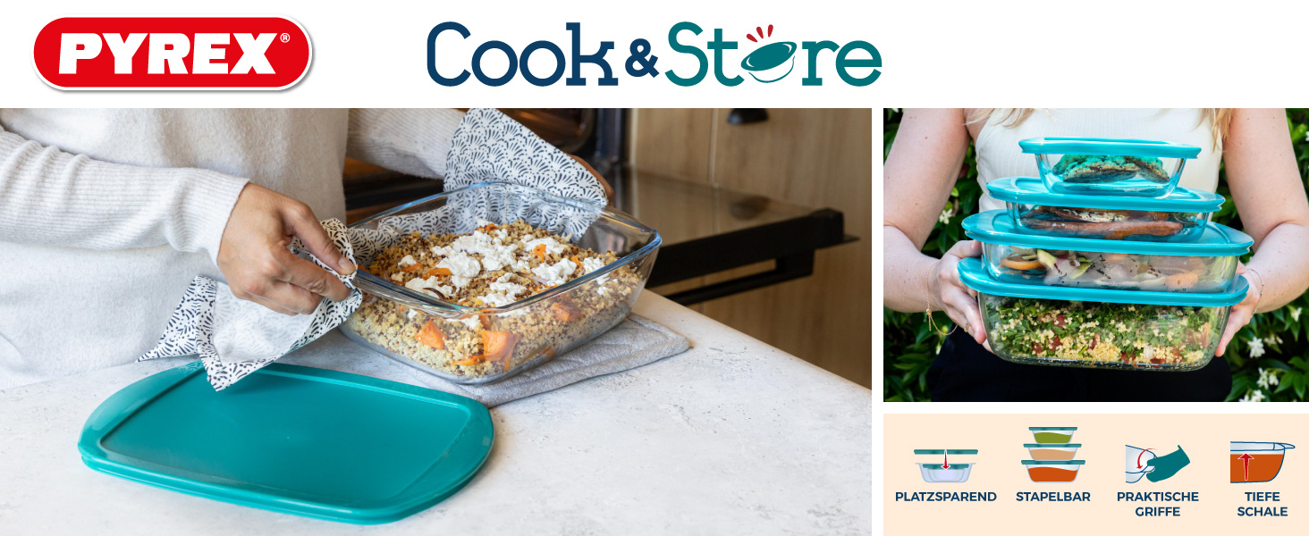 Форма для запікання Pyrex FTE RECT PX 40x27 см, 4,5 л, боросилікатне скло, зелена