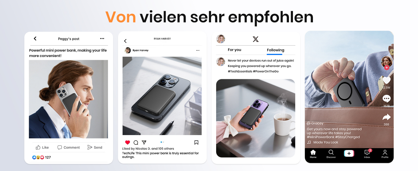 Power Bank A ADDTOP 10000mAh з бездротовою зарядкою та PD 20W - чорний