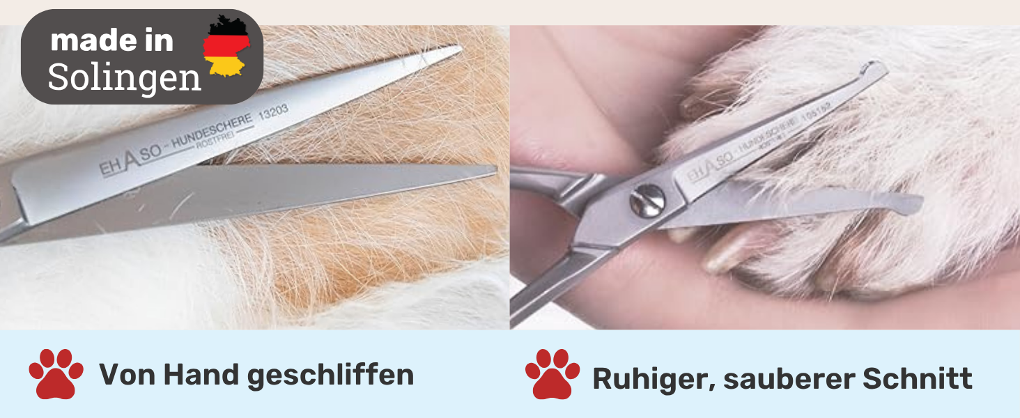 Ножиці для грумінгу собак EHASO Premium, 10 см, з круглою кінцівкою | Професійні ножиці для собак, точні та зручні | Підходять для всіх порід