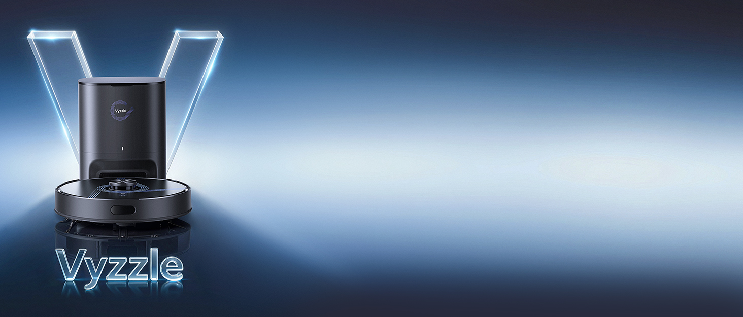 Робот-пилосос Vyzzle з функцією миття 5500 Pa, станція самоочищення 3.5L, для шерсті тварин, твердих підлог та килимів, керування через додаток, голосове керування Alexa та Google Assistant (чорний)