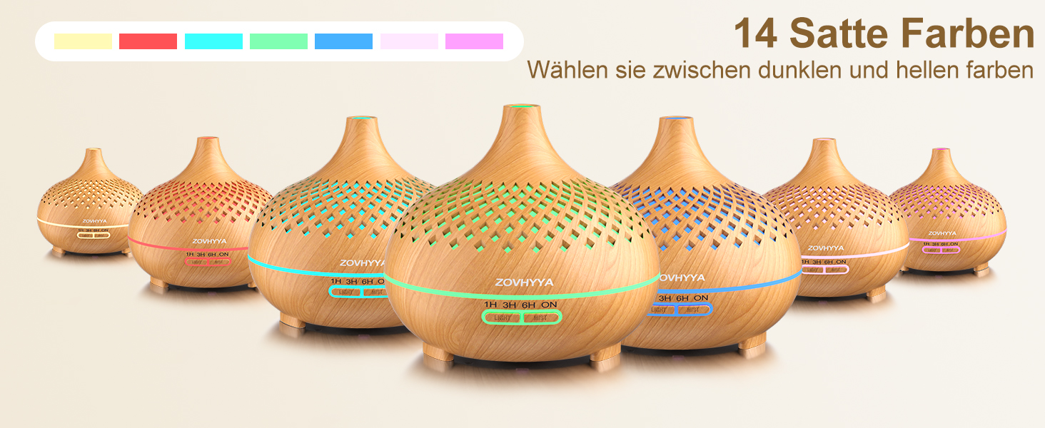 Дифузор аромату 500 мл з ефірними оліями та керуванням від пульта, 14 кольорів, 2 режими розпилення, тиха робота, золото