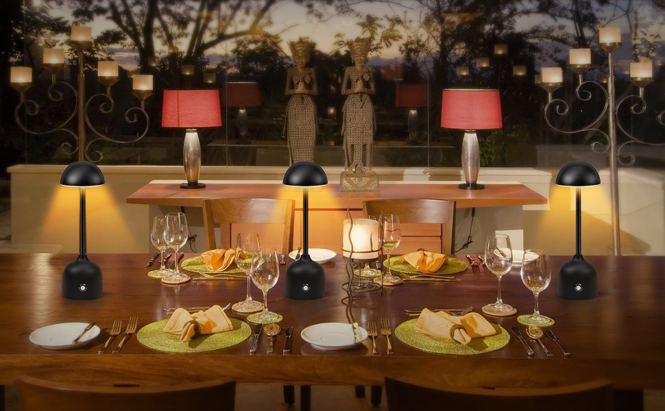 LED настільна лампа бездротова диммерна акумуляторна торшер Touch 3000k/4000k/5000k, 4500mAh, чорна, для дому, бару, готелю, вітальні, їдальні, USB, 1 шт.