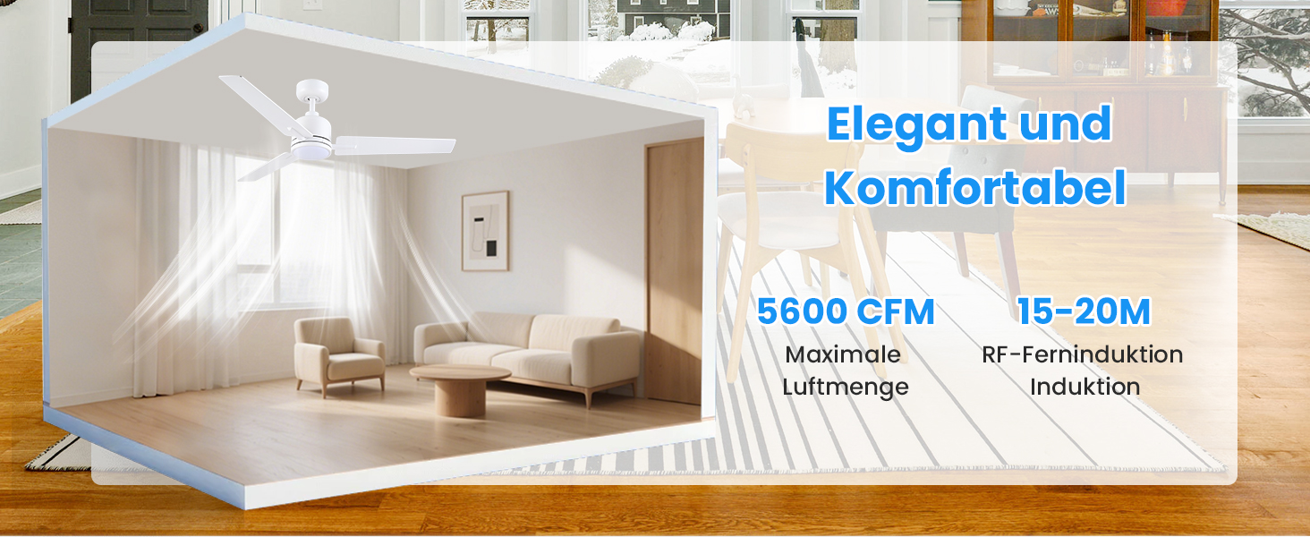 Deckenventilлятор Newday з підсвіткою та пультом керування, 122 см, дерев'яний, з DC мотором, для спальні/вітальні