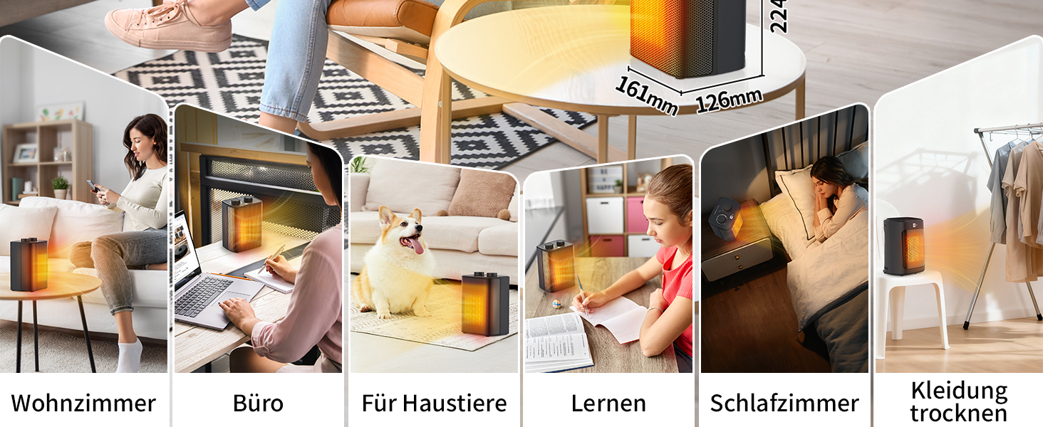 Електричний обігрівач Aeco EcoHeat Boost 58 см з дистанційним керуванням, 2000 Вт, LED ECO-режим, таймер 24 год, 4 режими, тиха керамічна панель, термостат, захист від перегріву та перекидання, осциляція