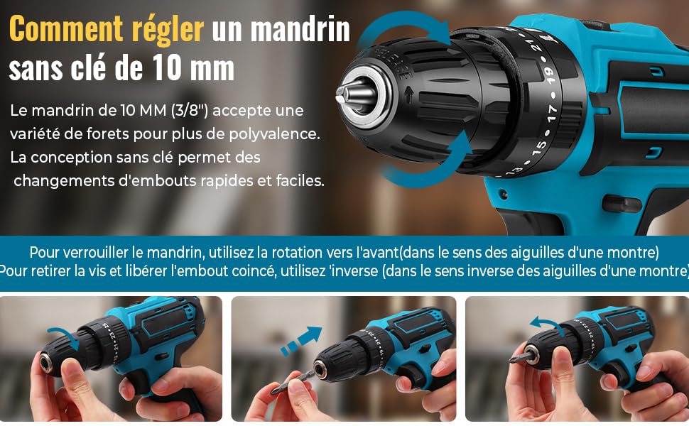 Акумуляторний дриль-шуруповерт 28V з 2 акумуляторами та аксесуарами для дому. 25+3 налаштування крутного моменту, LED-лампа