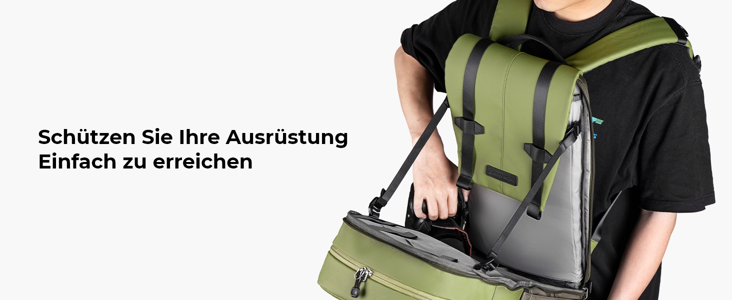 Рюкзак для камери K&F CONCEPT 20L, водонепроникний, з відділенням для ноутбука 15.6