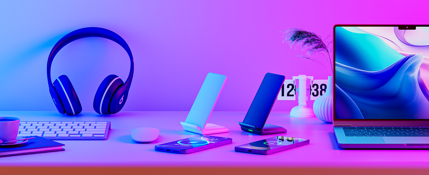 Бездротова зарядка Inductive Stand - Швидка зарядка для iPhone, Samsung, Google. Підставка для телефону.