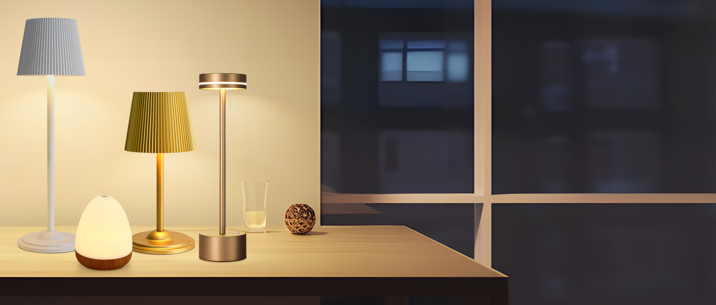 LED-лампа настільна бездротова біла з сенсорним керуванням, диммуванням, 3 колірні температури, USB-C, хвилястий дизайн, розбірна, портативна, для спальні, вітальні, офісу