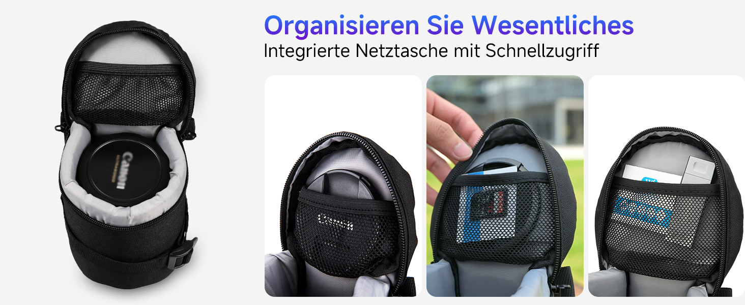 Захисний чохол для об'єктивів JJC для Canon, Nikon, Sony - сумісний з EF 16-35mm f4L, RF 85mm f2, AF-S 24-70mm f2.8, FE 90mm f2.8 Macro та ін.