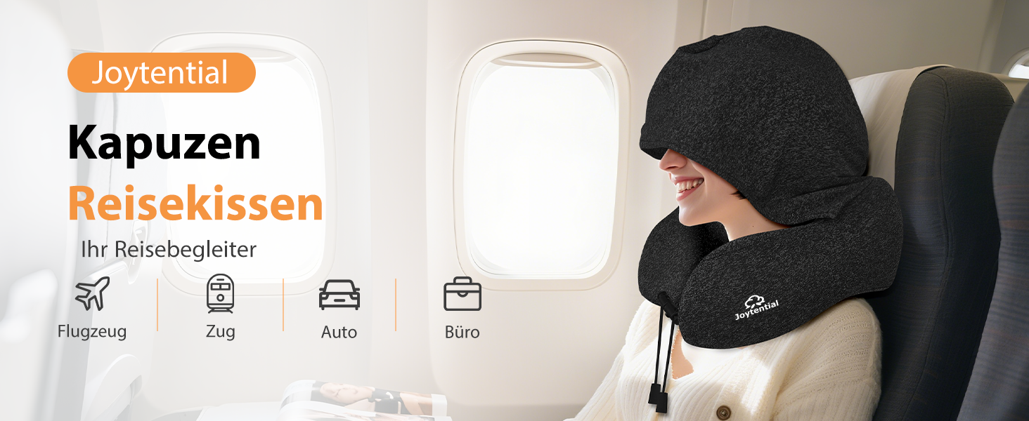 Подушка для шиї у вигляді звірка, Memory Foam, для подорожей (літак, авто, офіс), чорна