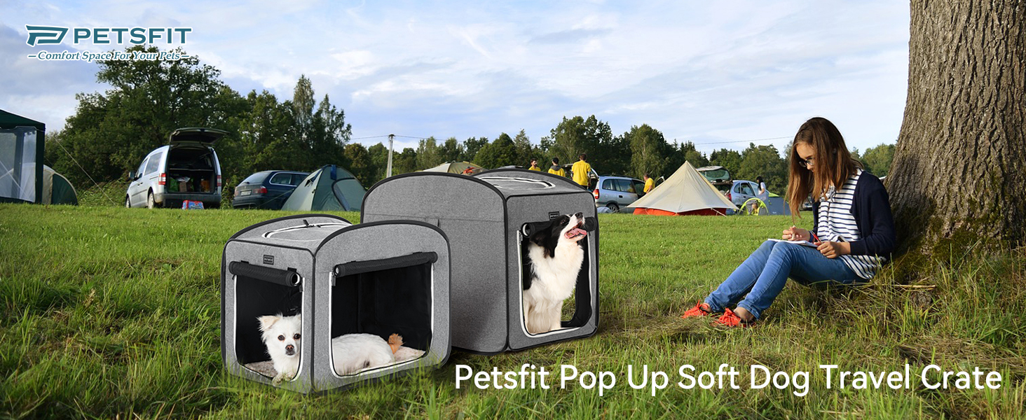 Складана переносна будка для собак Petsfit, 80x44x67 см, червоно-коричнева