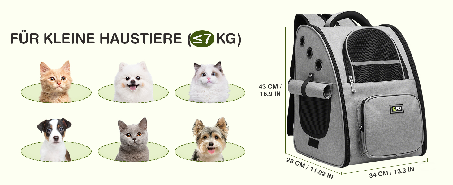 Рюкзак для собак та котів ALLSOPETS - дихаючий, складний, з фіксатором, для подорожей та прогулянок (темно-сірий)