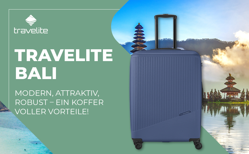 Чохол-валіза Travelite Bali 67 см, 65 літрів, блакитний. Валіза з ABS-пластику з TSA-замком. Розмір M
