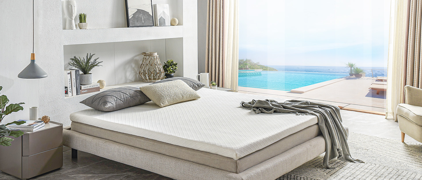RECCI Mattress Topper Cover, Bamboo Breathable Topper Protector, Anti-Allergy and Dust Mite Resistant, Fits 4-6 cm Height Mattress Toppers [90 x 200]