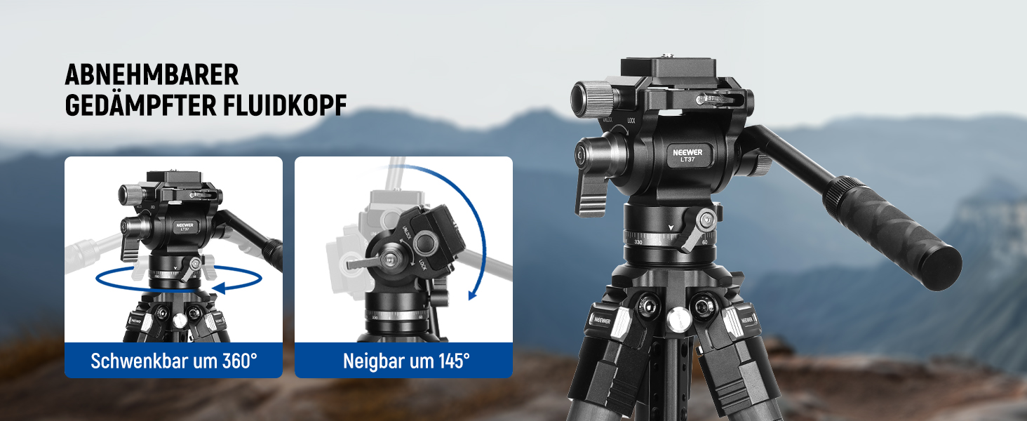 Штатив для камери NEEWER BASICS 77' з моноподом, кульковою головкою 360°, QR-пластиною Arca, компактний, легкий, алюмінієвий, для подорожей, відеозйомки, максимальне навантаження 6 кг (LT37)