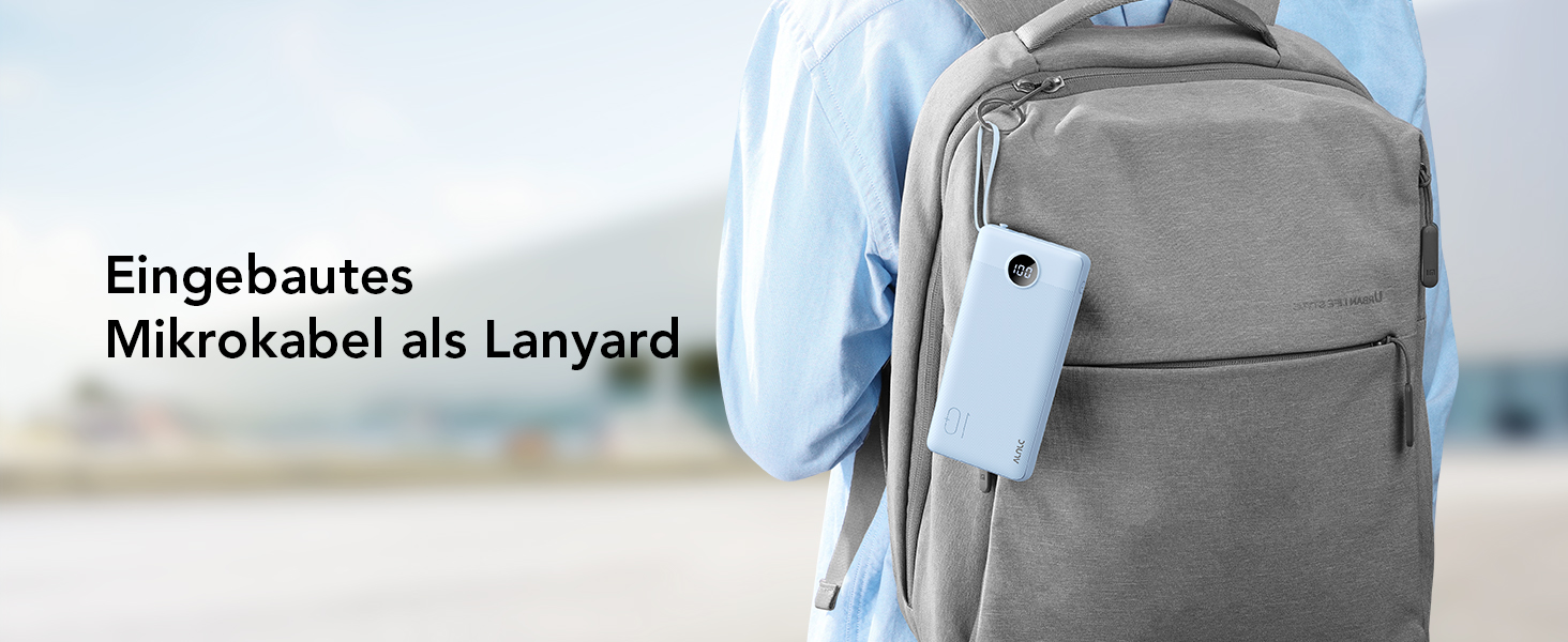 Power Bank VRURC 10000mAh з 4 кабелями: портативний акумулятор USB-C для iPhone, Huawei, Samsung та Android (синій)