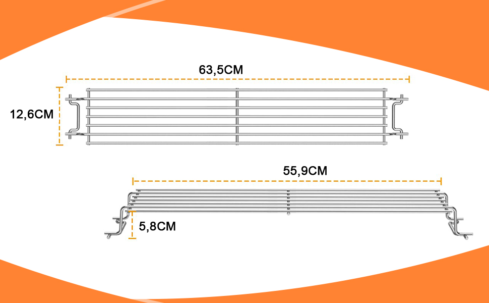 Решітка для гриля Weber Spirit 300 серії (44,5 x 30 см), чавунна, сумісна з E310, E320, E330, SP310, Genesis Silver B/C, замінна частина для Weber II 300