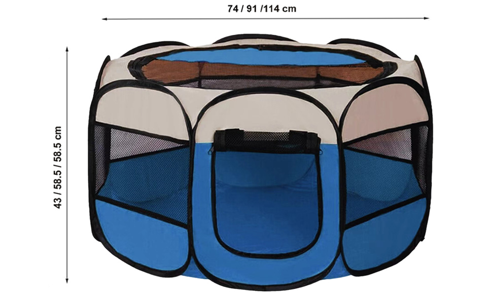 Клітка-забіг для цуценят та котів 114x114x59 см, клітка для тварин в квартиру, забіг для собак та котів, вольєр для кроликів та інших дрібних тварин (сірий)