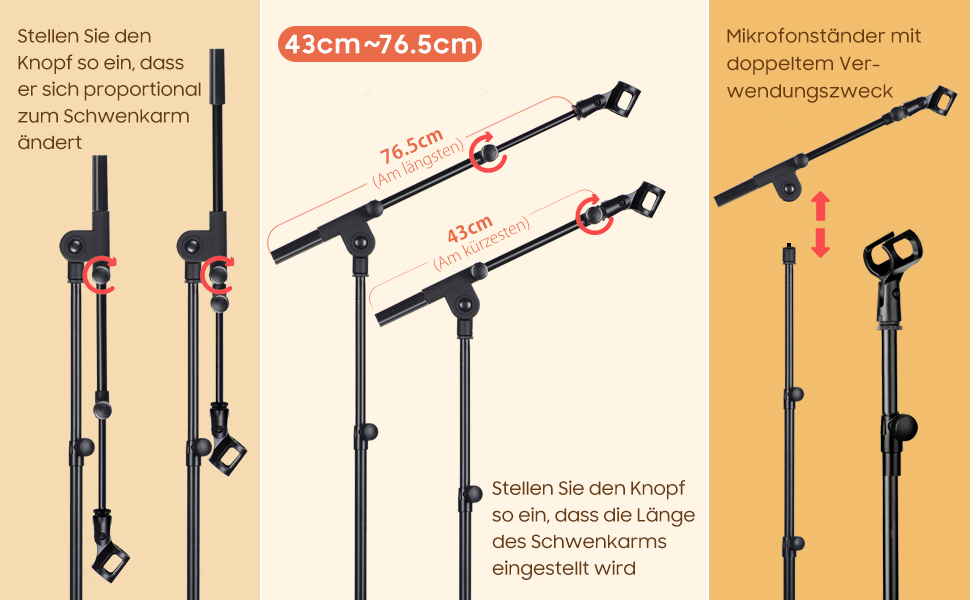 Стійка для мікрофона Cahaya CY0239: металева, портативна, з чохлом для вокалу, виступів, весіль та вулиці