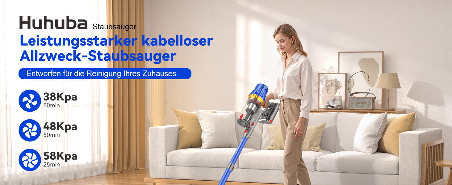 Бездротовий акумуляторний пилосос H9 58000Pa/650W з LED-екраном та турбощіткою для тварин, килимів та твердих підлог (блакитний)