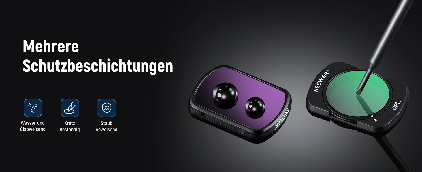 Набір фільтрів NEEWER ND/CPL для DJI Osmo Pocket 3: 4 шт. (ND16, ND64, ND256, поляризаційний)