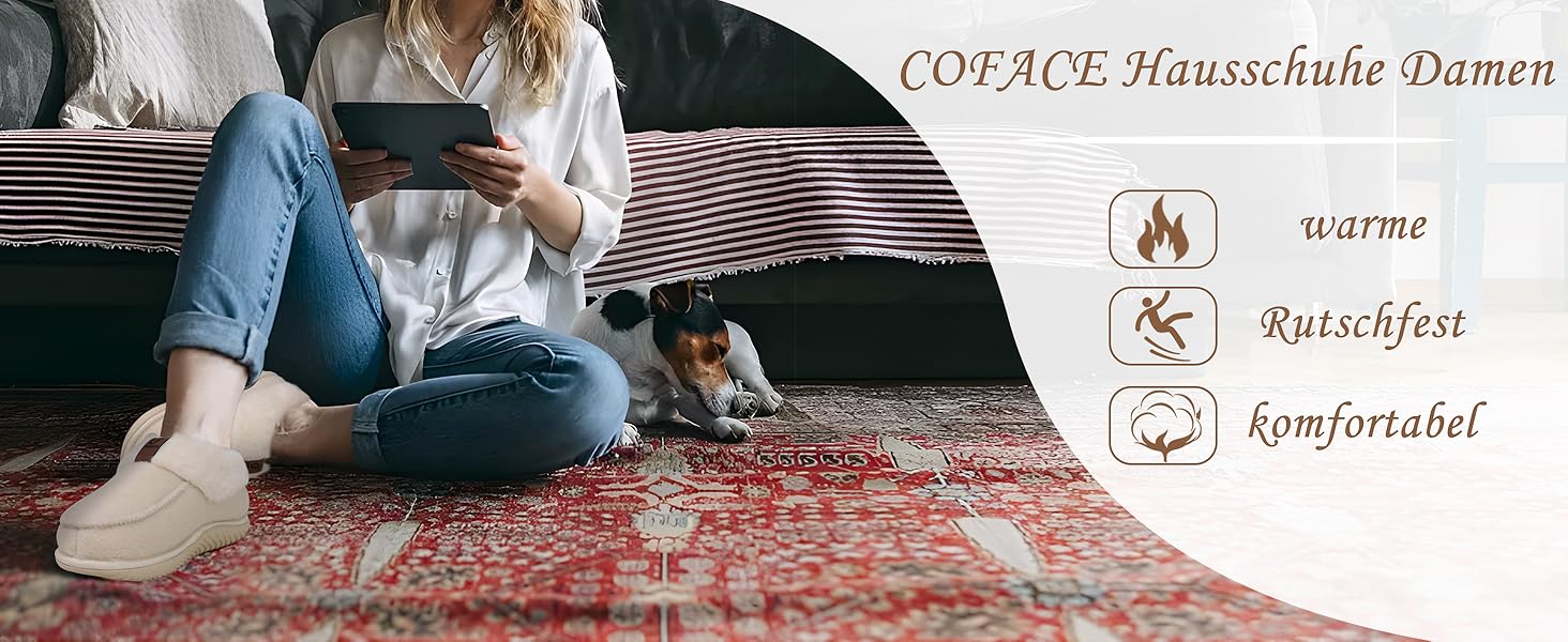 COFACE жіночі домашні тапочки з пом'якшувачем, закриті, зимові, теплі, пухнасті, з фетру, з підкладкою з хутра, нековзні, для дому, фетрові тапочки, розмір 39 EU, бежеві