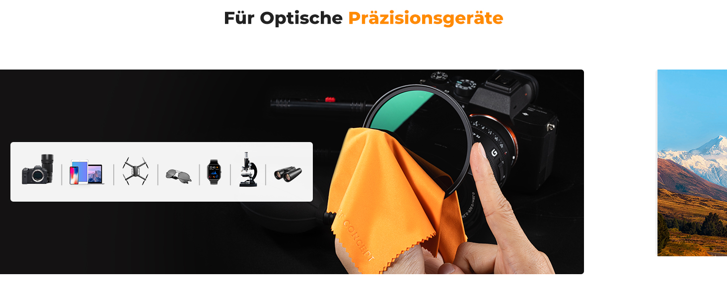 Набір для чищення камер та оптики K&F Concept 23-в-1: DSLR, об'єктиви, фільтри, мобільні телефони