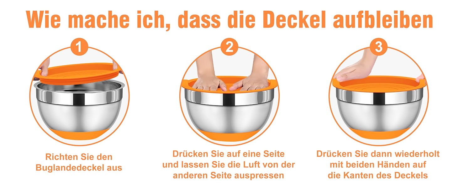 Набір місок для перемішування BEWOS 7 шт. з кришкою, нержавіюча сталь, набір місок з терткою, вкладна конструкція, кольорові нековзні дна, об'єм 4.3, 3.8, 3.3, 2, 1.4, 1, 0.7 л для змішування та подачі