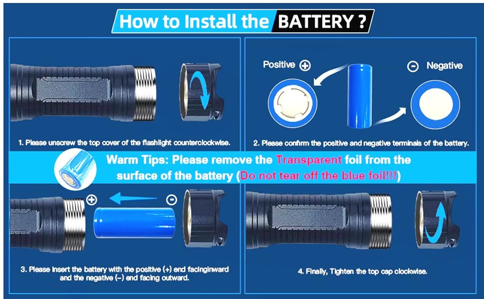 Повторно заряджувана ліхтарик 500000 люменів, надпотужний LED ліхтарик з акумулятором та USB-кабелем, тактичний ліхтарик, 5 режимів для кемпінгу, надзвичайних ситуацій та читання