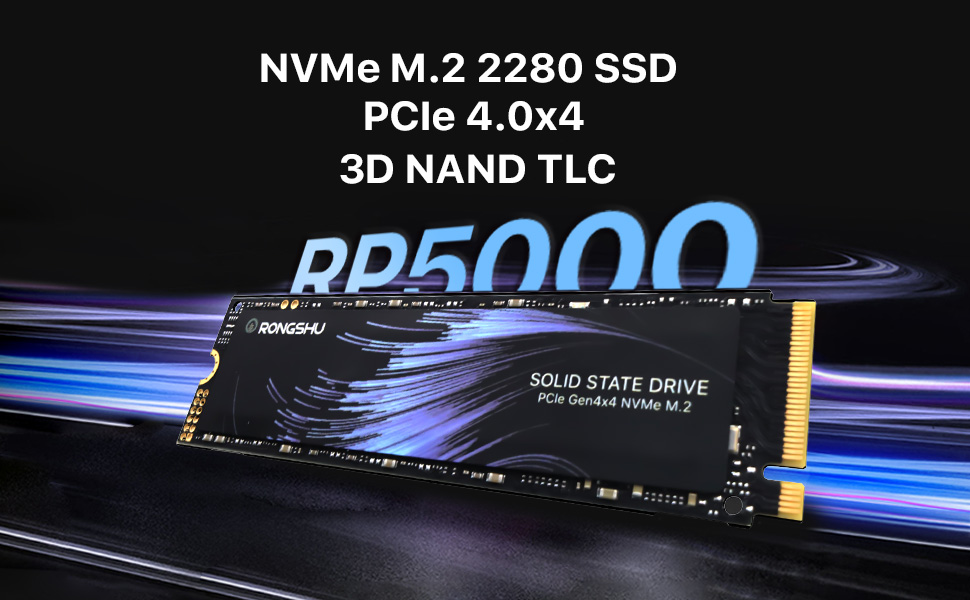 SSD NVMe 1TB PCIe 4.0 M.2 2280 для ігор та ПК, 7400 МБ/с, 3D NAND TLC, внутрішній накопичувач