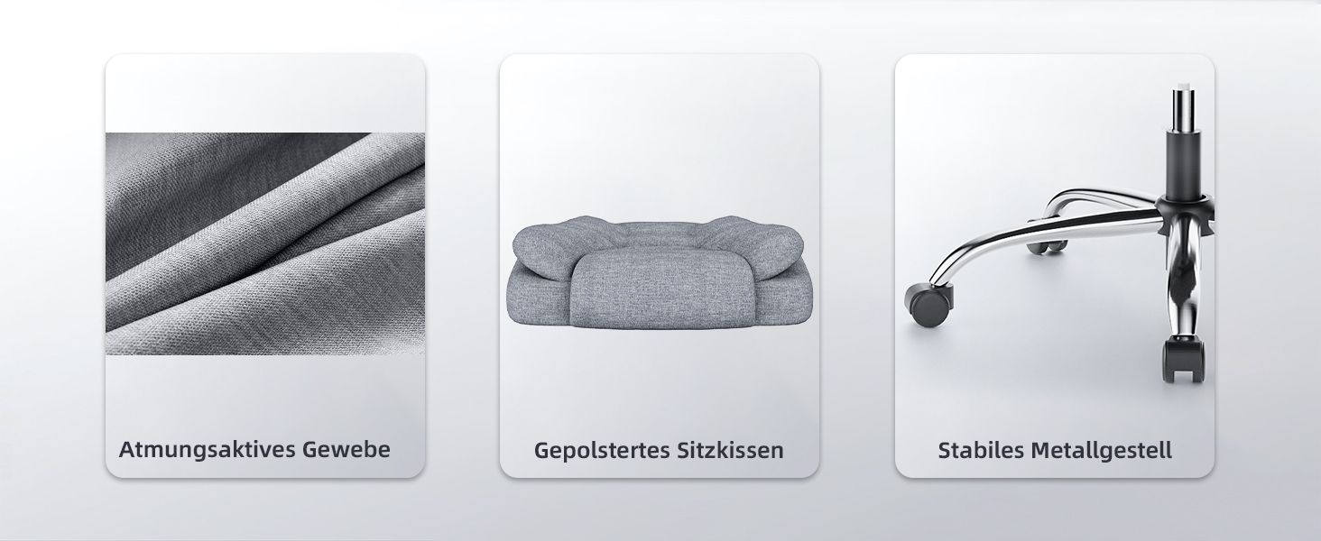 Крісло шеф-кухар Rattantree: ергономічний офісний стілець з регулюванням висоти, PU шкіра, сірий (без підніжки)