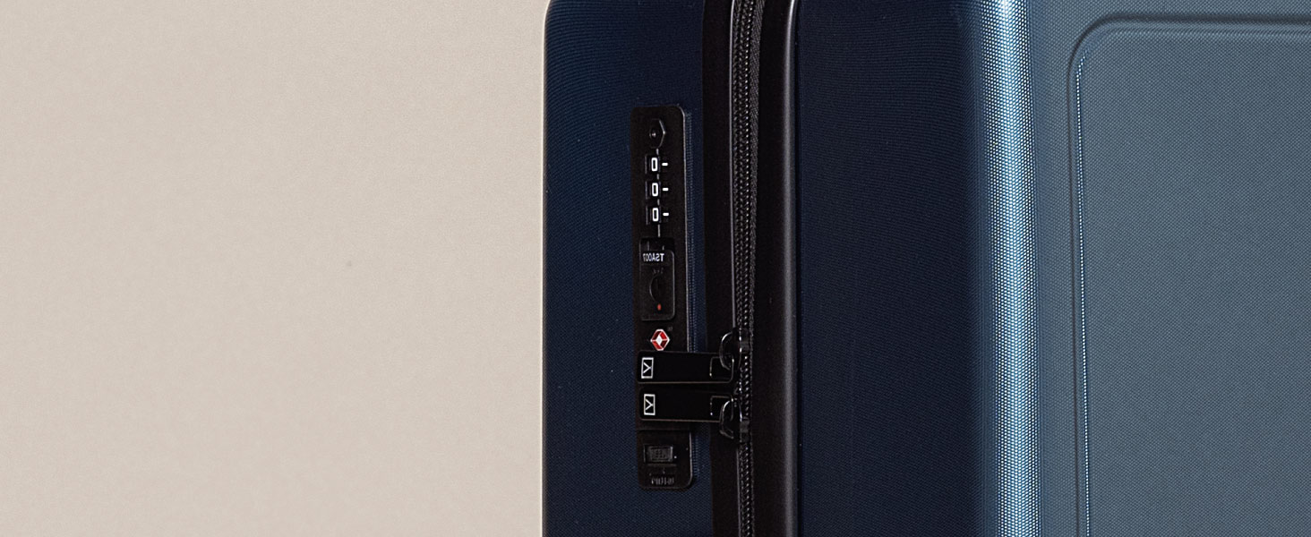 Чемодан ручної об'єм NUMADA PackPro T20 (56x37x22 см) з TSA-замком та 4 колесами. Жорсткий кейс з внутрішніми відділеннями, світлом, стійкий (Блакитний)