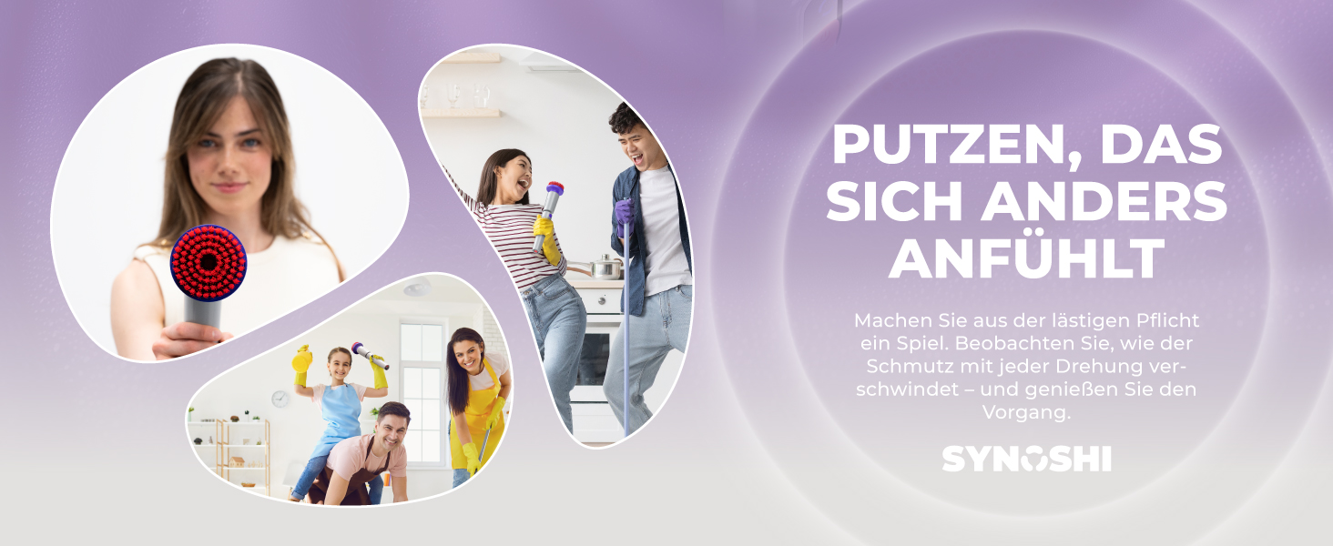 Електрична щітка для прибирання SYNOSHI PRO – бездротова, перезаряджувана. Спін-скреббер для ванної, плитки та кухні з регульованою ручкою